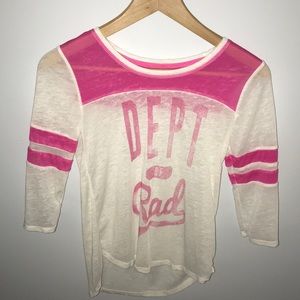 MUDD Pink and White shirt.